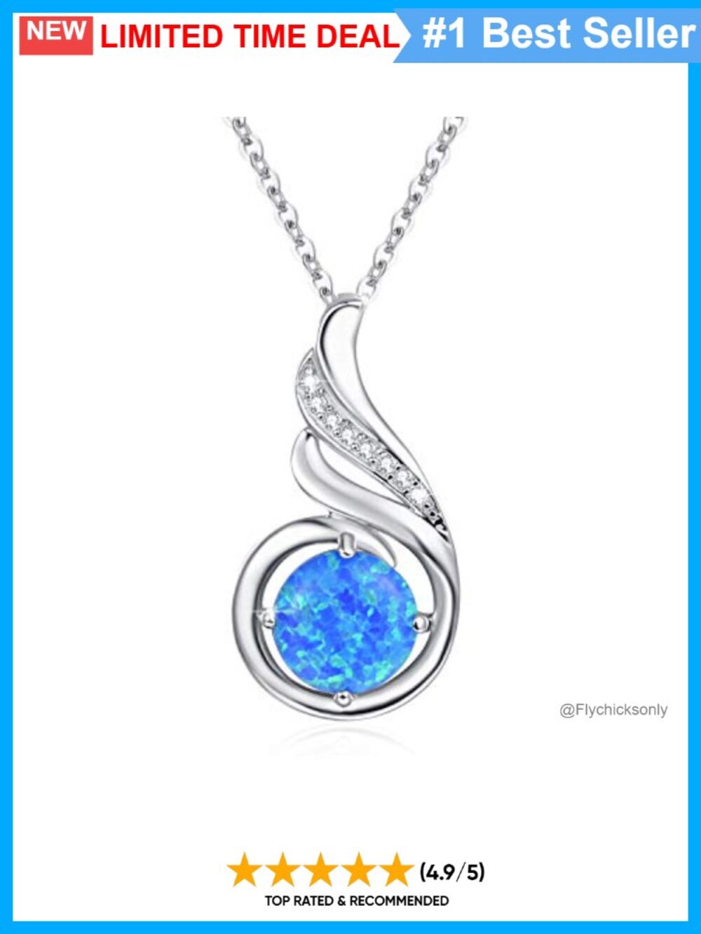 925 Sterling Silver Opal Phoenix Pendant Necklace for Women
